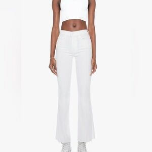 MOTHER Women's White Flare Jeans